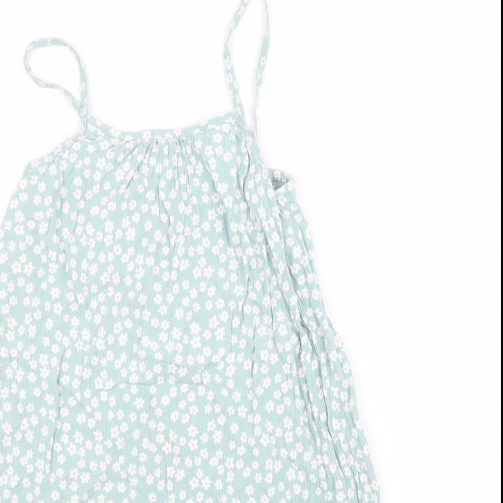 Nutmeg Girls Blue Floral Viscose Trapeze & Swing Size 6 Years Square Neck Pullover