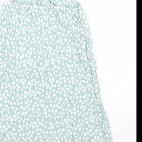 Nutmeg Girls Blue Floral Viscose Trapeze & Swing Size 6 Years Square Neck Pullover