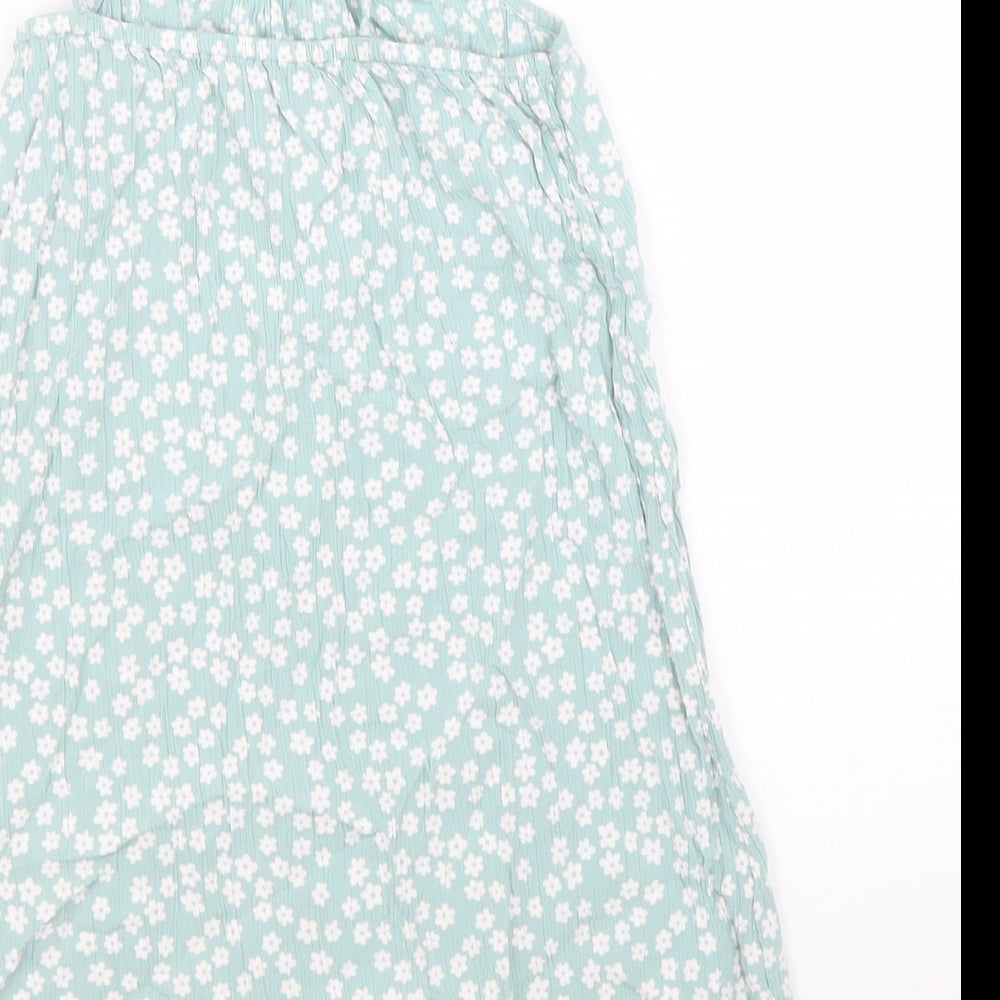 Nutmeg Girls Blue Floral Viscose Trapeze & Swing Size 6 Years Square Neck Pullover