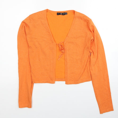 Daisy Street Womens Orange V-Neck Polyester Cardigan Jumper Size 10