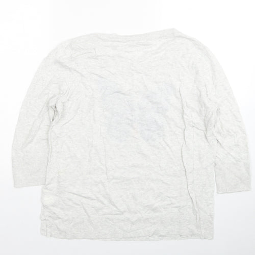 Gap Womens Grey Round Neck Cotton Pullover Jumper Size M
