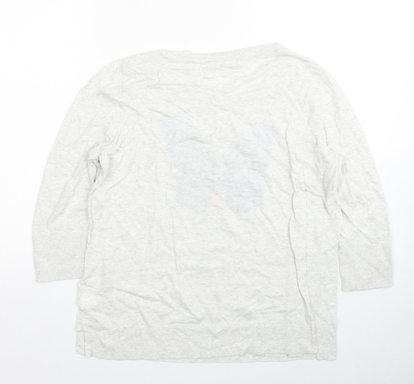 Gap Womens Grey Round Neck Cotton Pullover Jumper Size M