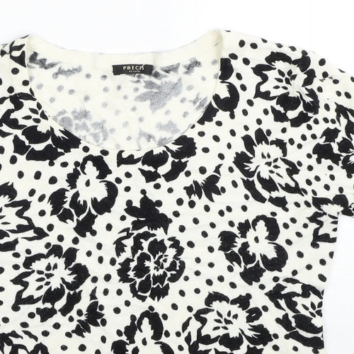 Precis Womens Multicoloured Floral Viscose Basic T-Shirt Size XS Round Neck