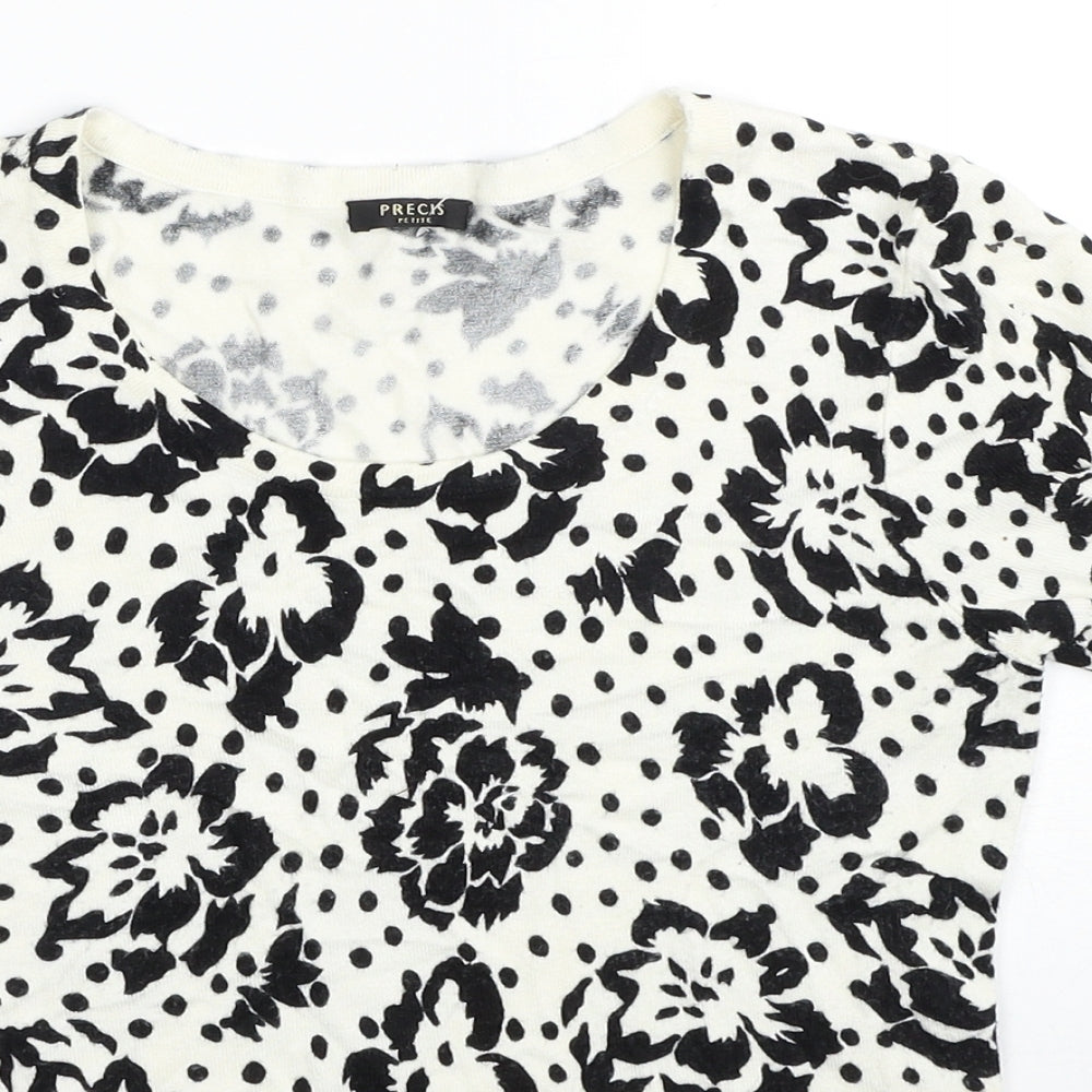 Precis Womens Multicoloured Floral Viscose Basic T-Shirt Size XS Round Neck