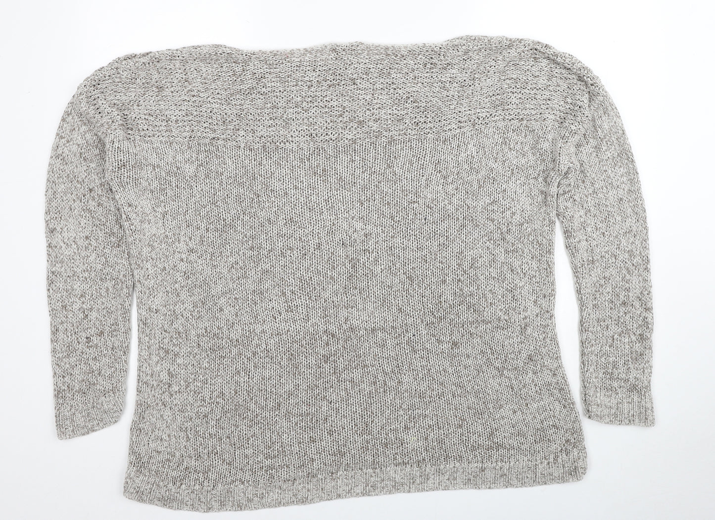 Hobbs Womens Grey Boat Neck Cotton Pullover Jumper Size L