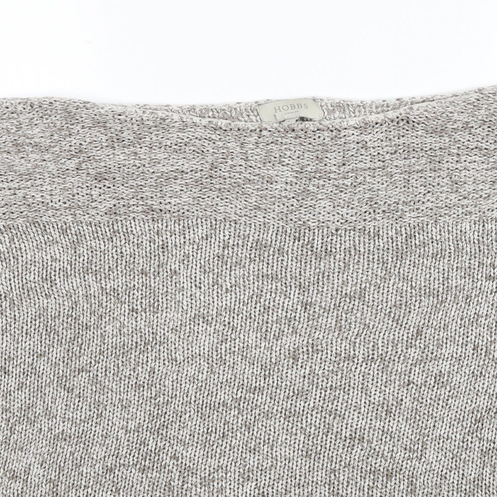 Hobbs Womens Grey Boat Neck Cotton Pullover Jumper Size L