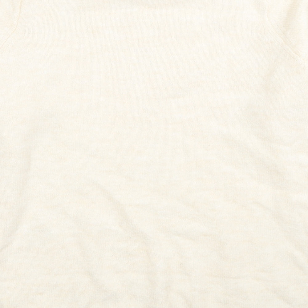 Marks and Spencer Womens Ivory Round Neck Polyester Pullover Jumper Size S