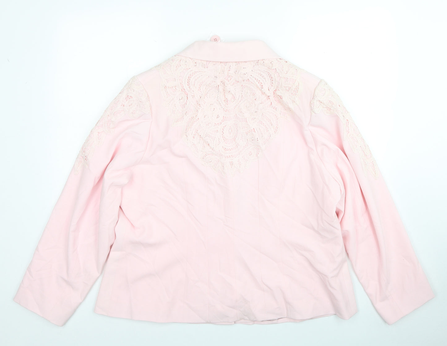 Changes By Together Womens Pink Jacket Blazer Size 20 Button - Lace Detail