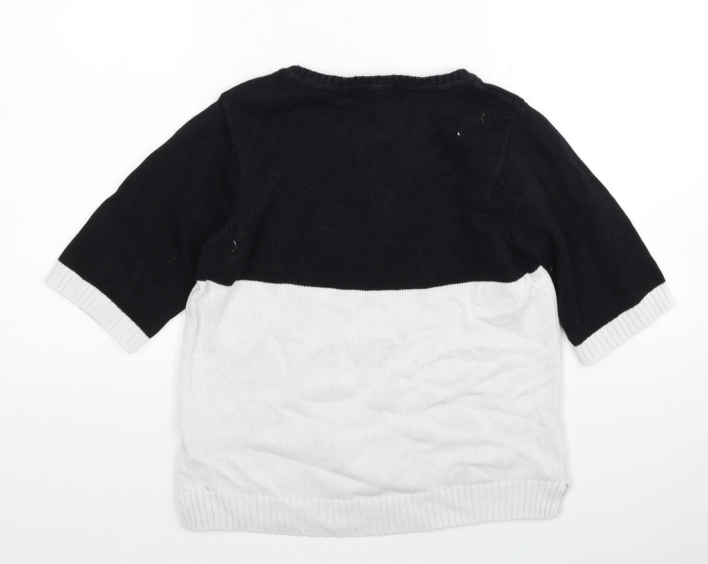 Marks and Spencer Womens Black Round Neck Cotton Pullover Jumper Size 8