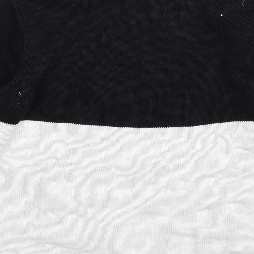 Marks and Spencer Womens Black Round Neck Cotton Pullover Jumper Size 8