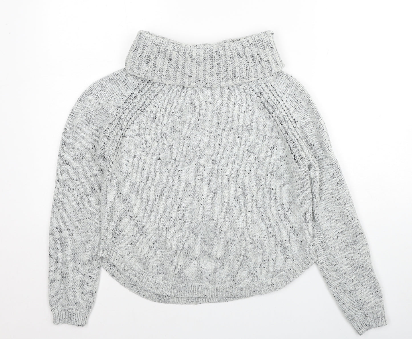 Marks and Spencer Womens Grey Roll Neck Acrylic Pullover Jumper Size 14