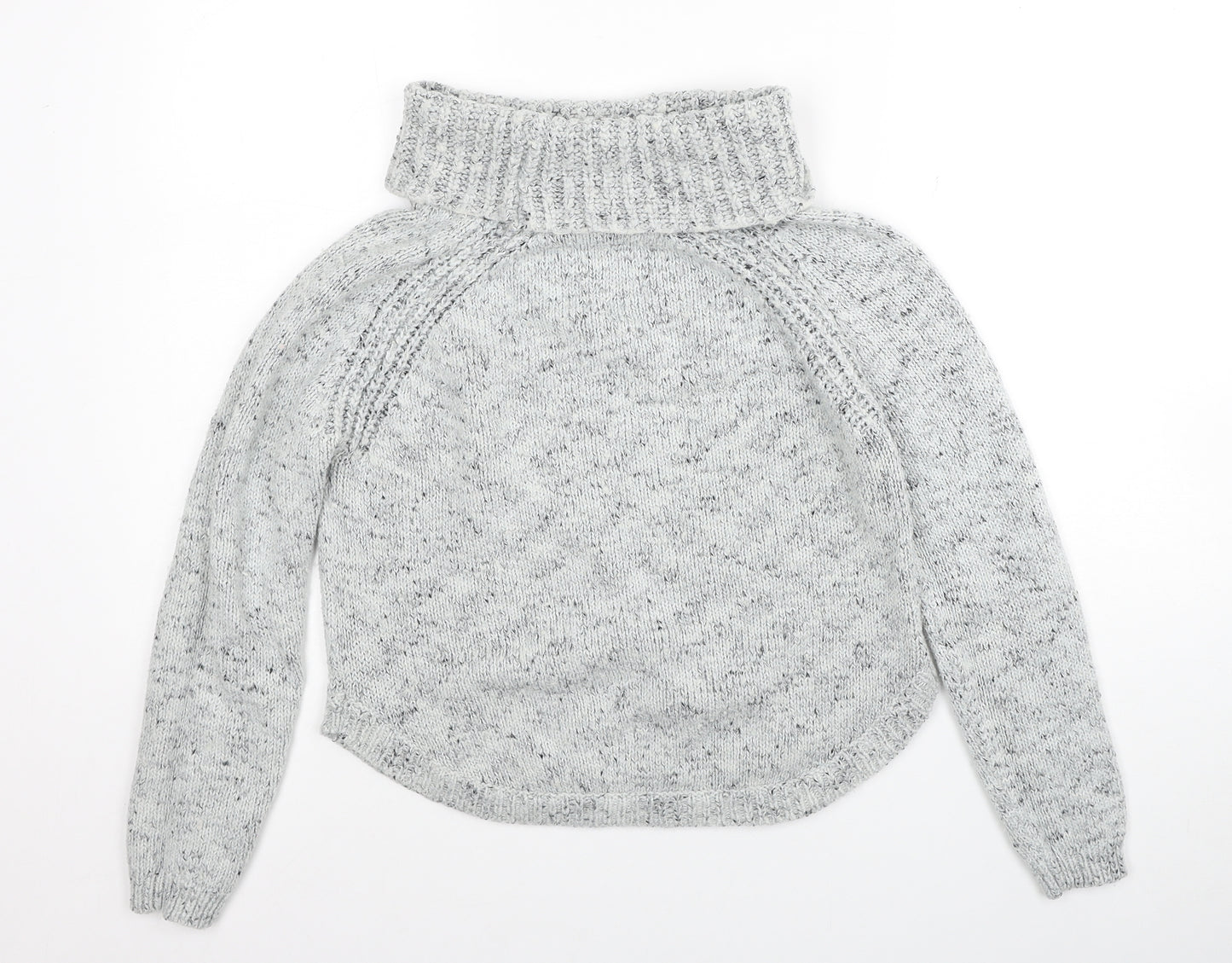 Marks and Spencer Womens Grey Roll Neck Acrylic Pullover Jumper Size 14