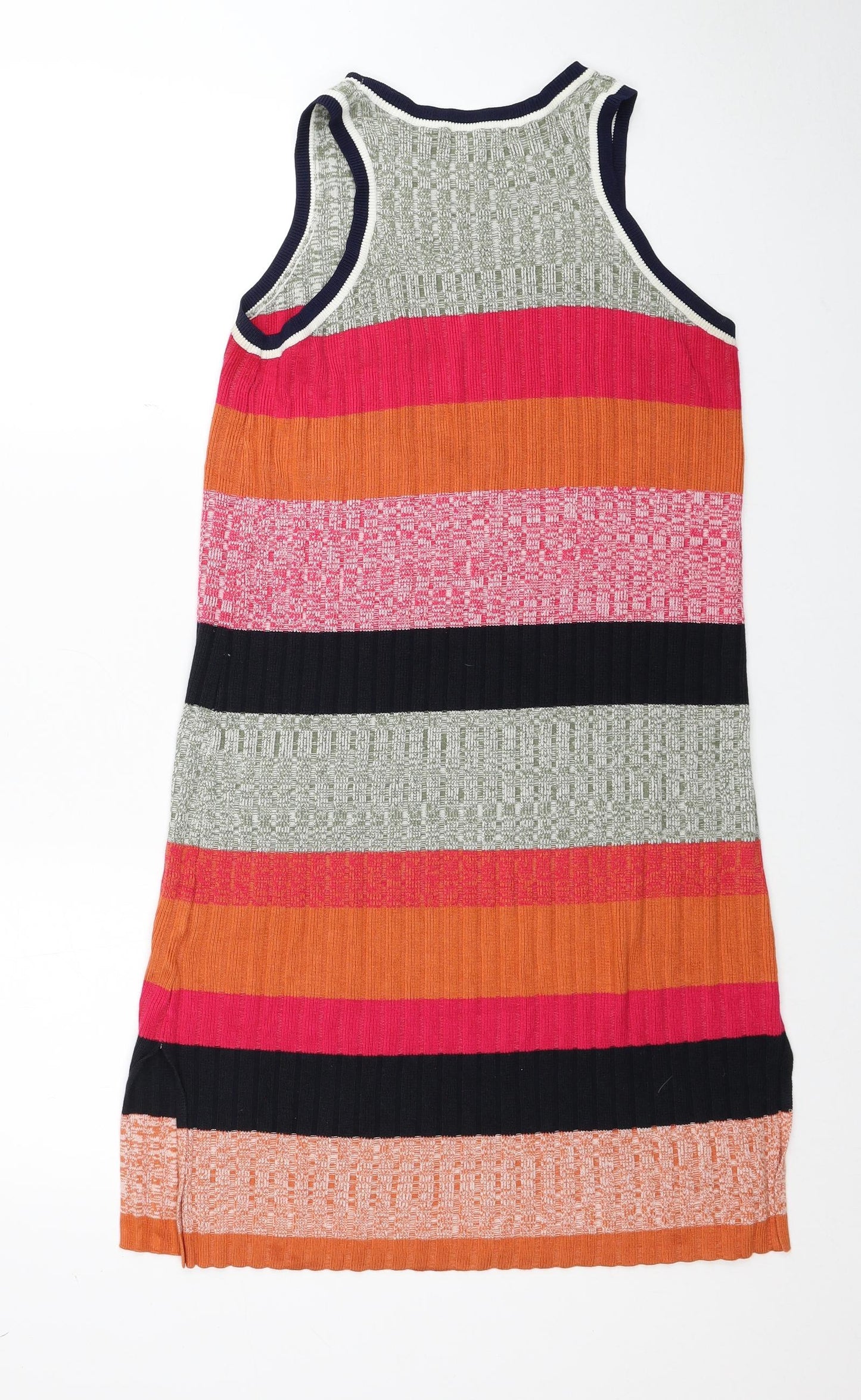 NEXT Womens Multicoloured Striped Viscose Tank Dress Size 4XL Round Neck Pullover