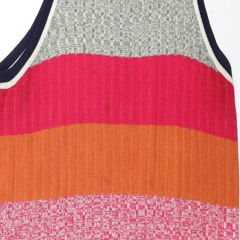 NEXT Womens Multicoloured Striped Viscose Tank Dress Size 4XL Round Neck Pullover
