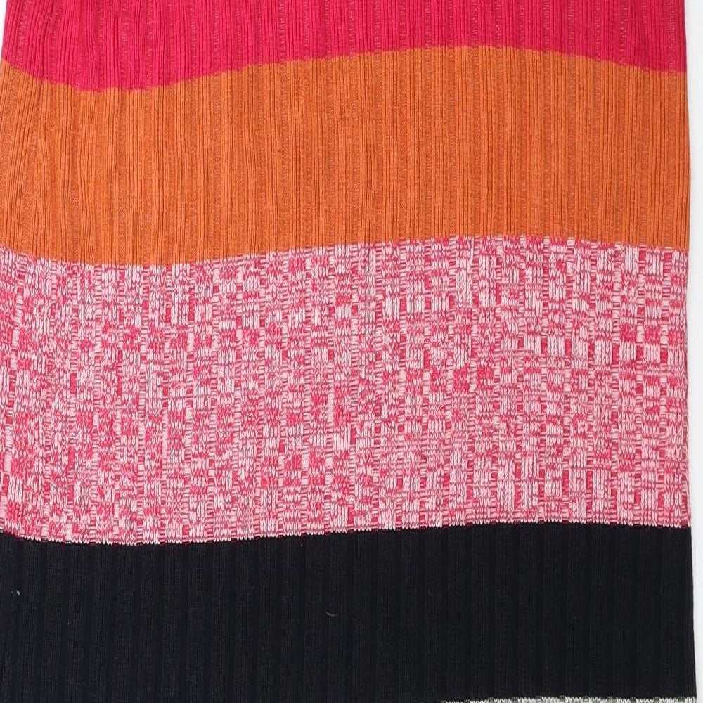 NEXT Womens Multicoloured Striped Viscose Tank Dress Size 4XL Round Neck Pullover