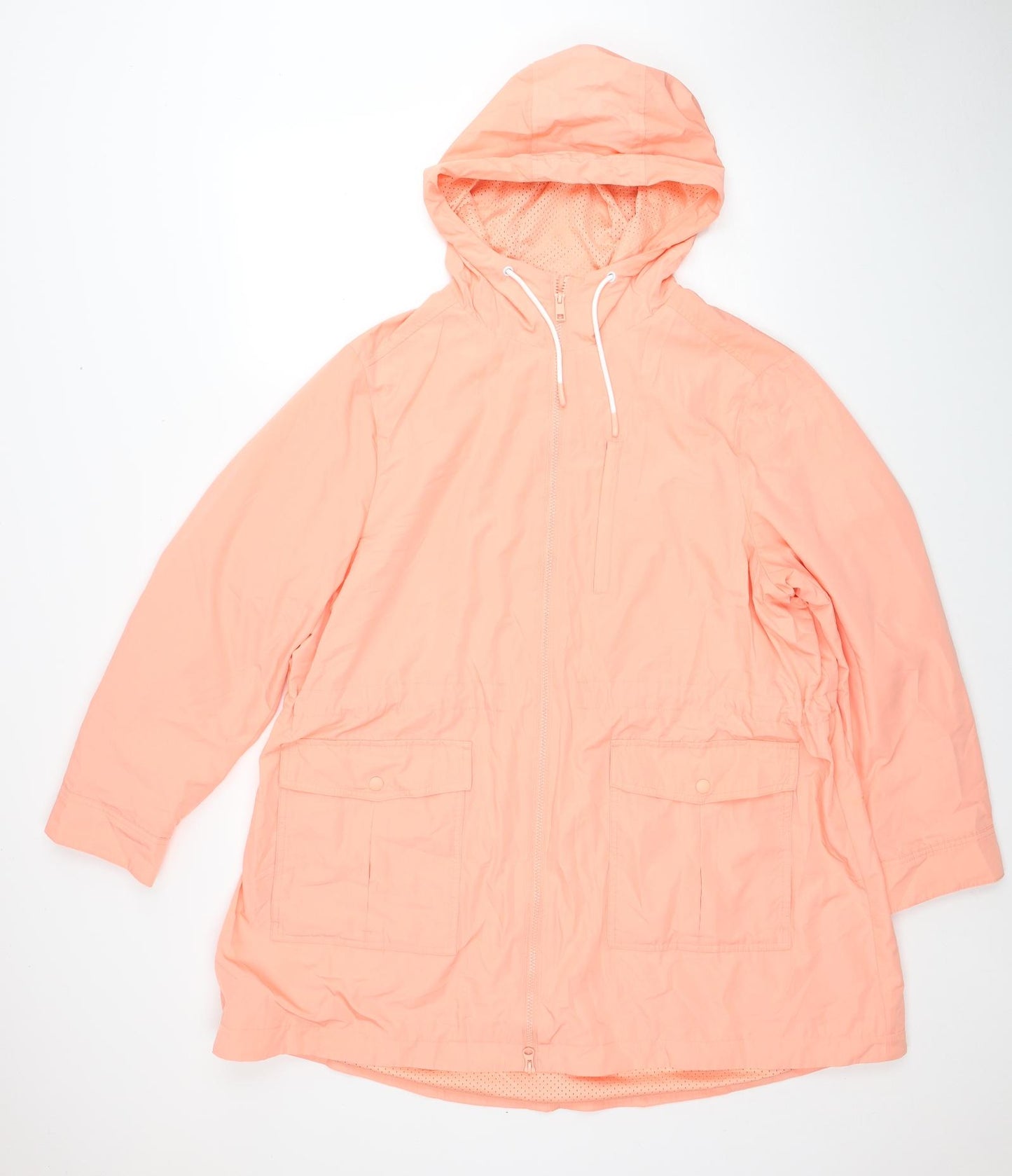 Marks and Spencer Womens Orange Windbreaker Jacket Size 22 Zip