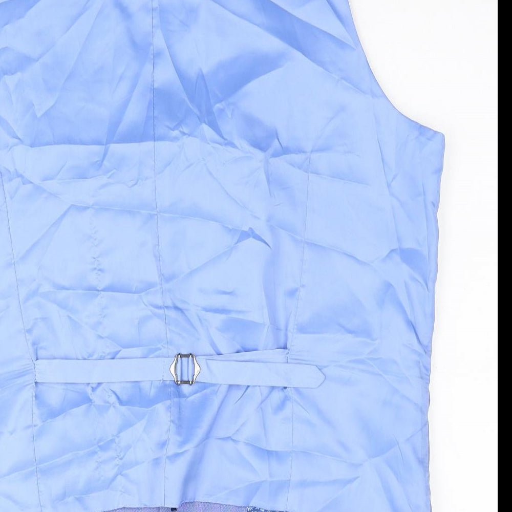 Primark Mens Blue Polyester Jacket Suit Waistcoat Size XL Regular