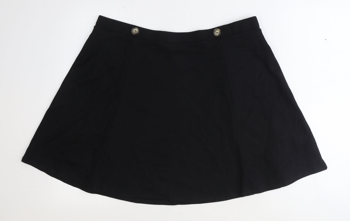 George Womens Black Viscose Skater Skirt Size 20