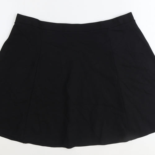 George Womens Black Viscose Skater Skirt Size 20