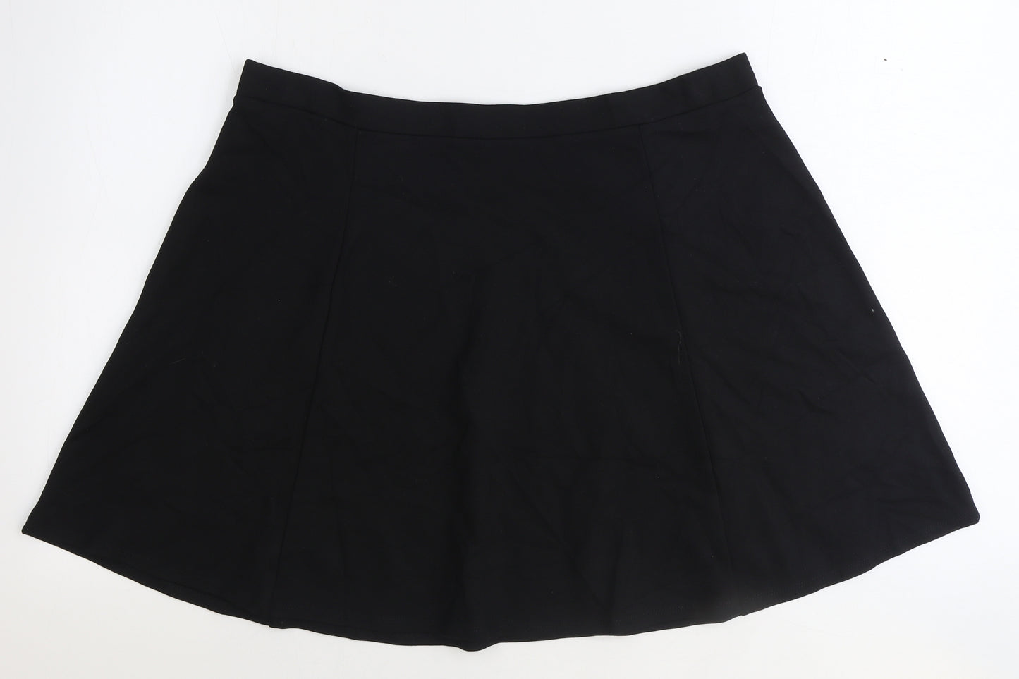 George Womens Black Viscose Skater Skirt Size 20