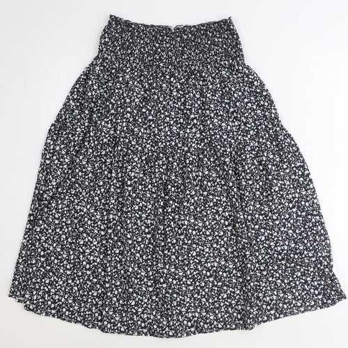 SheIn Womens Black Floral Polyester Peasant Skirt Size S