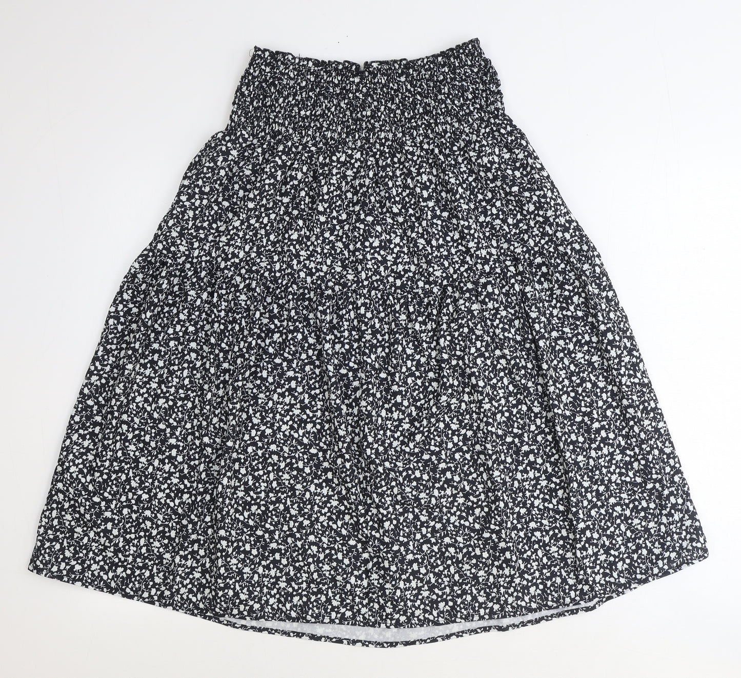 SheIn Womens Black Floral Polyester Peasant Skirt Size S