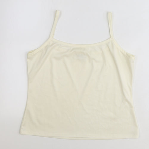 Wallis Womens Ivory Polyester Basic Tank Size 16 Square Neck