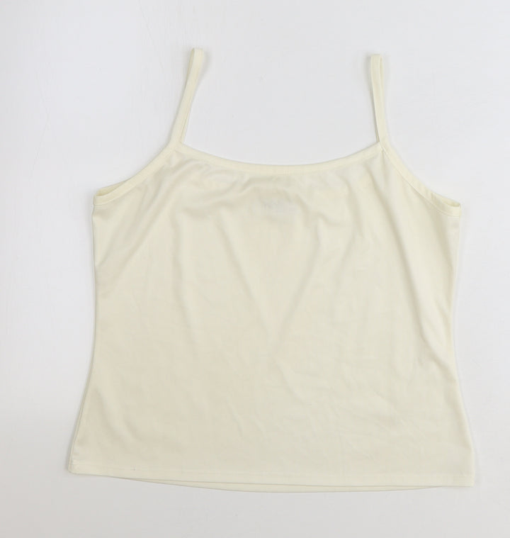Wallis Womens Ivory Polyester Basic Tank Size 16 Square Neck