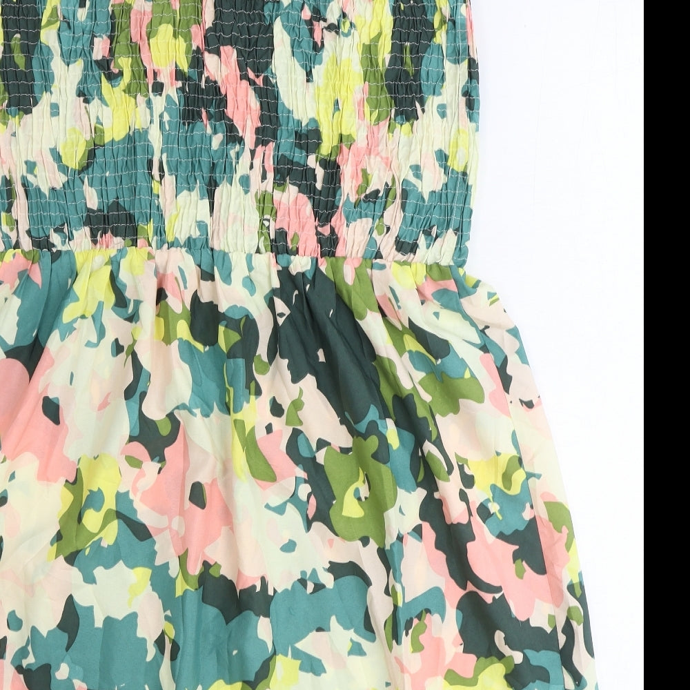 Primark Womens Multicoloured Geometric Polyester Tank Dress Size XL Halter Tie