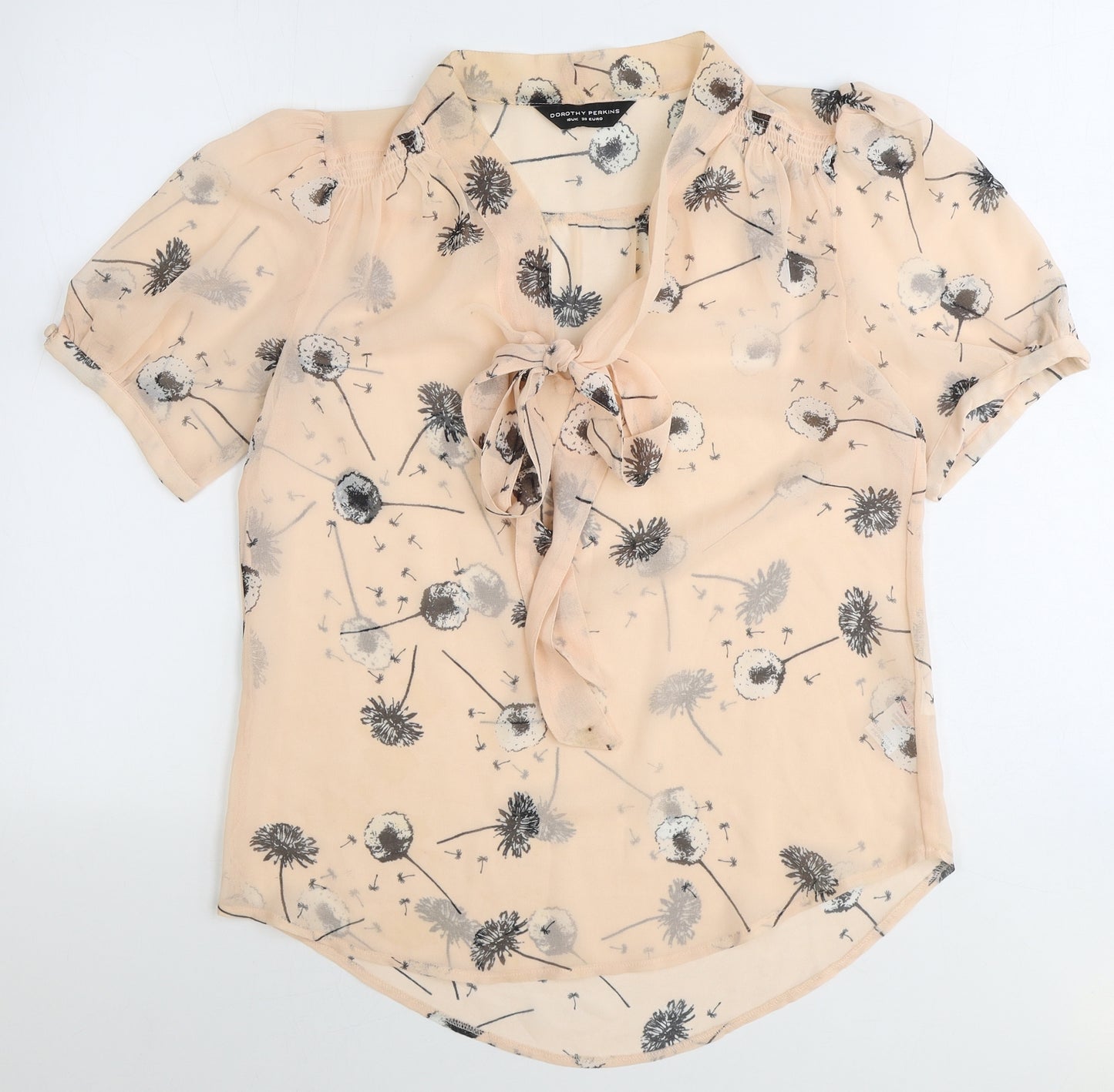 Dorothy Perkins Womens Pink Geometric Polyester Basic Blouse Size 10 V-Neck
