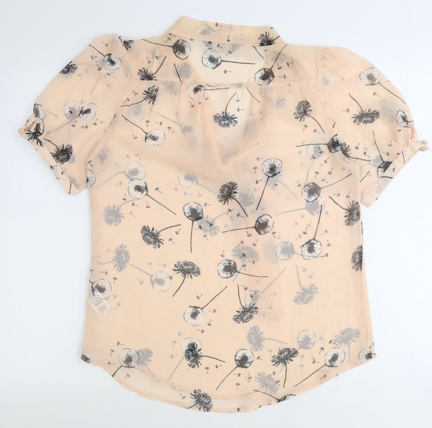 Dorothy Perkins Womens Pink Geometric Polyester Basic Blouse Size 10 V-Neck