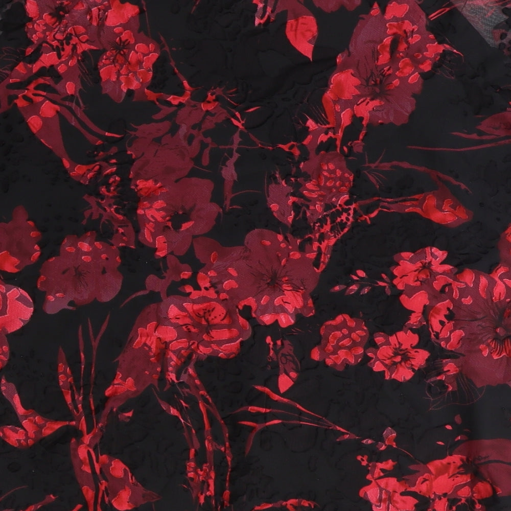 Anna rose Womens Black Floral Polyester Basic Blouse Size 18 Round Neck