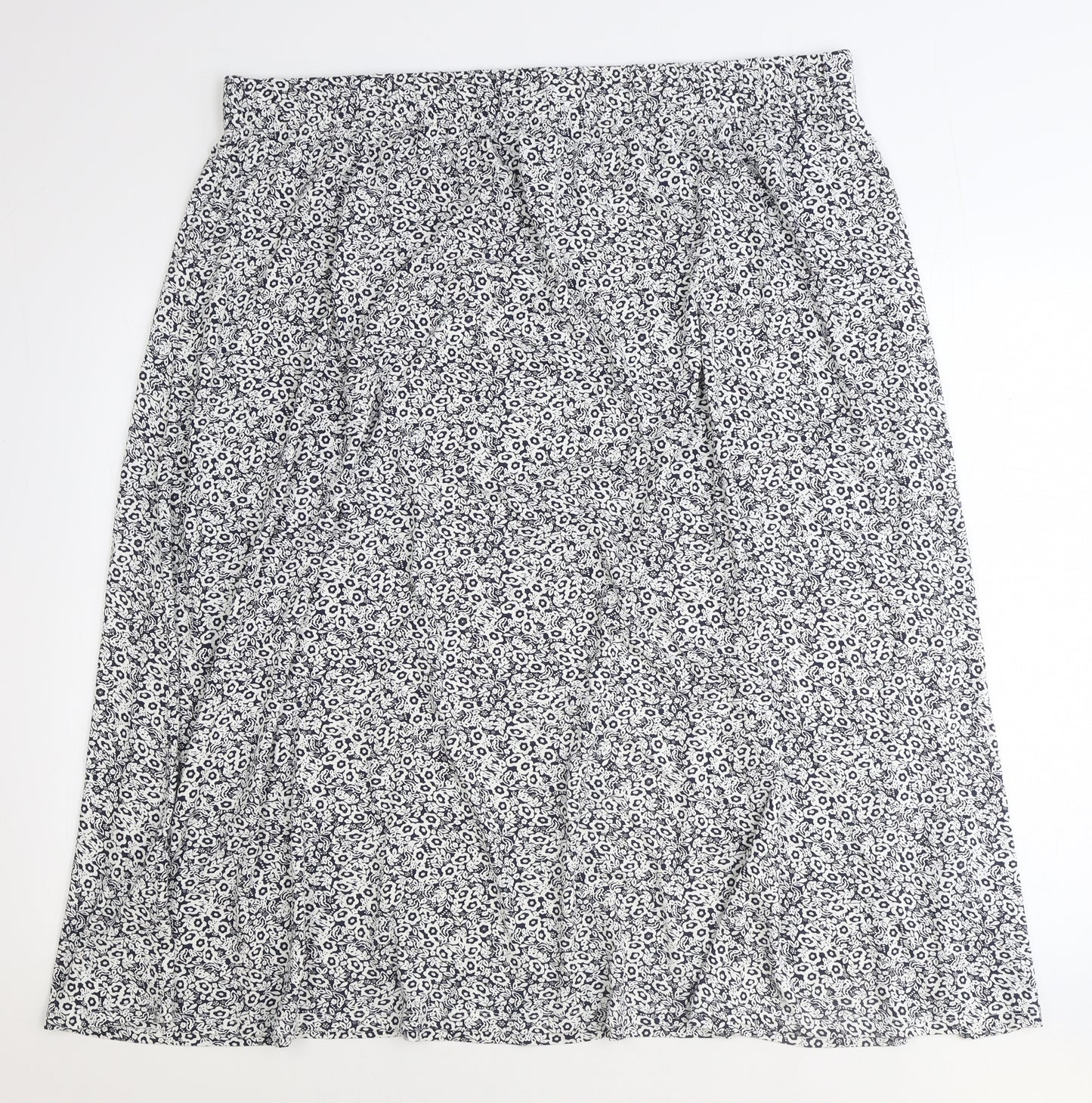 Marks and Spencer Womens Blue Floral Viscose Swing Skirt Size 20