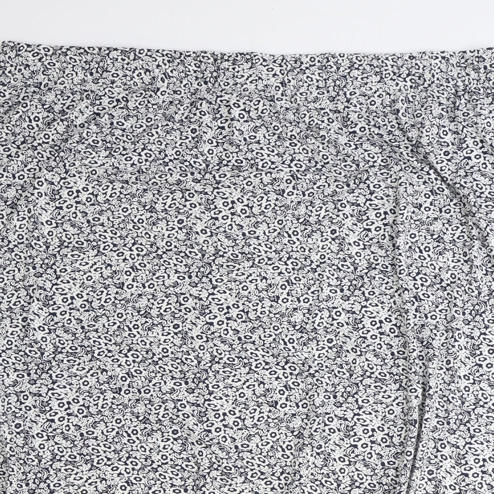 Marks and Spencer Womens Blue Floral Viscose Swing Skirt Size 20