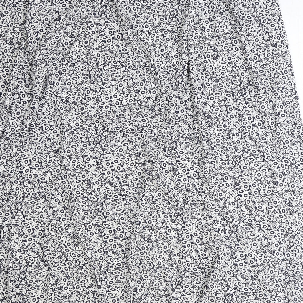 Marks and Spencer Womens Blue Floral Viscose Swing Skirt Size 20