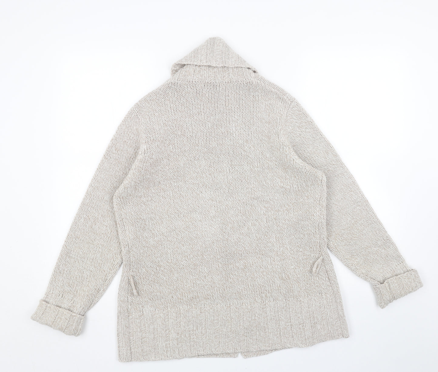 George Womens Beige V-Neck Acrylic Pullover Jumper Size 16