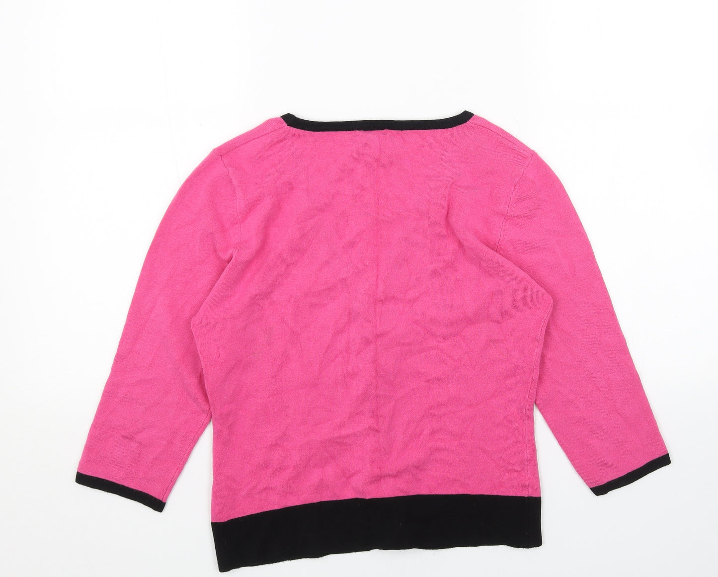 Bay Womens Pink V-Neck Viscose Cardigan Jumper Size 10
