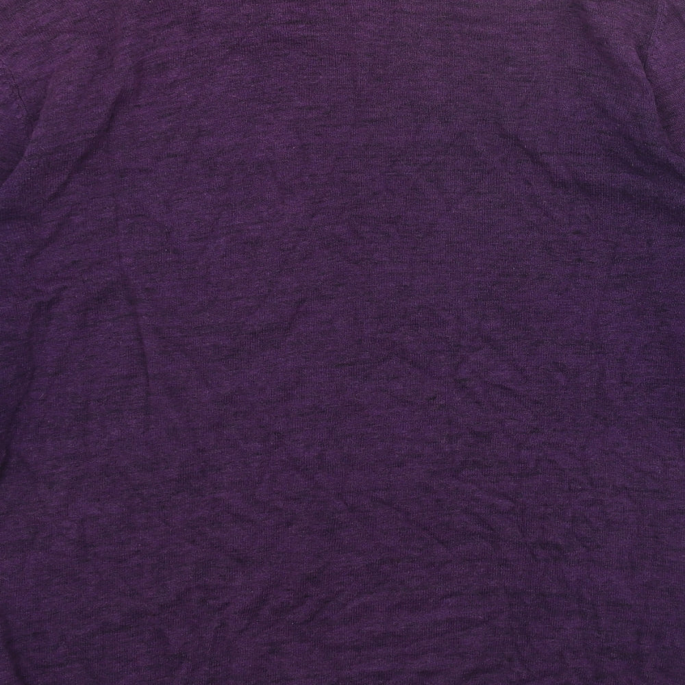 George Mens Purple Round Neck Acrylic Pullover Jumper Size L Long Sleeve