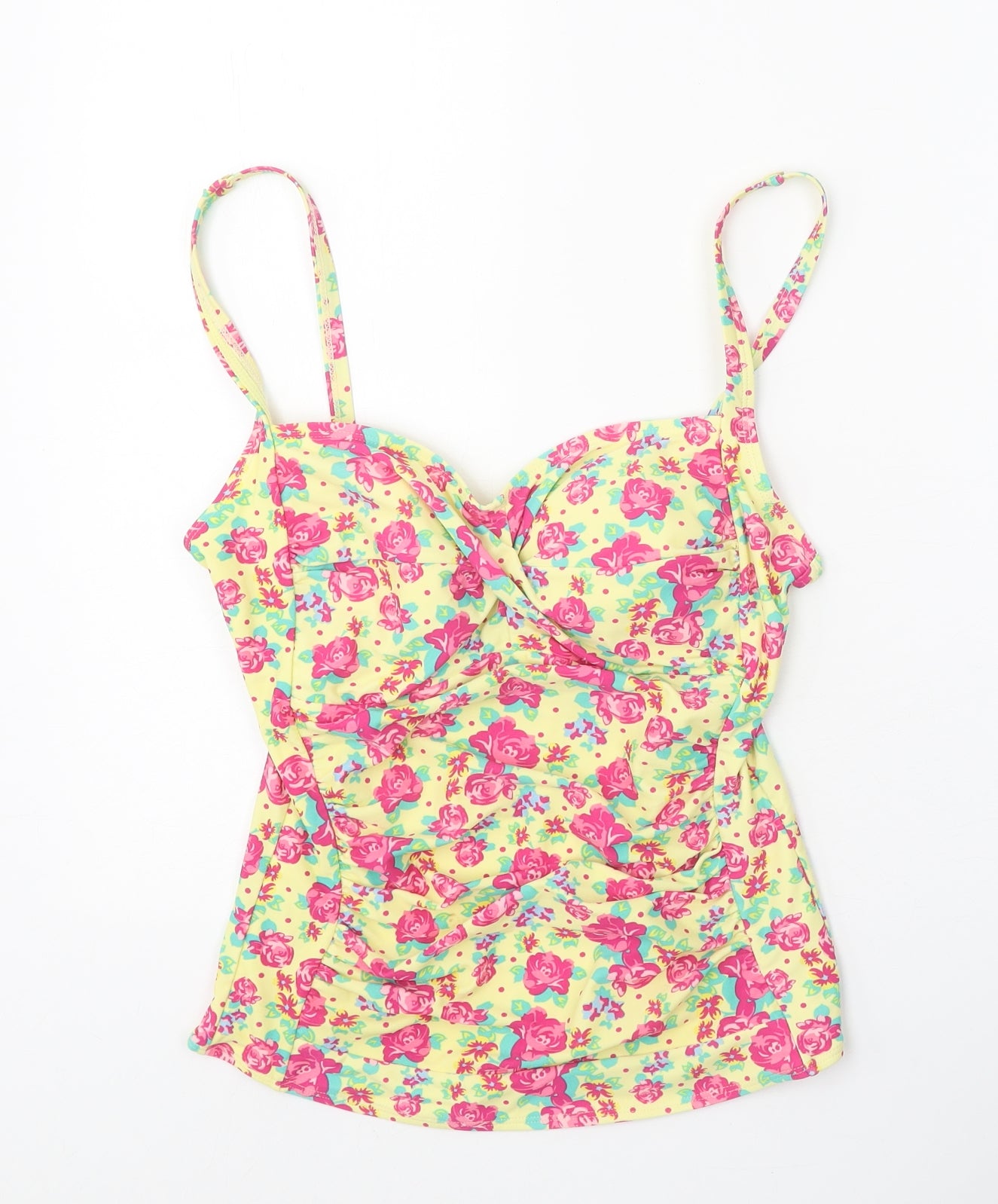 Peacocks Womens Yellow Floral Polyamide Top Size 12