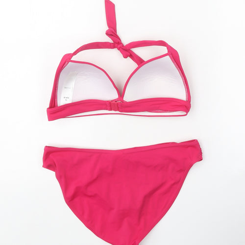 F&F Womens Pink Polyester Bikini Size 12