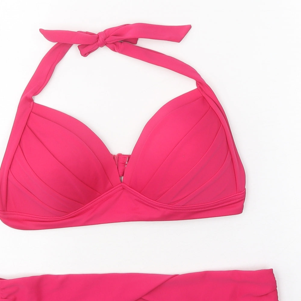 F&F Womens Pink Polyester Bikini Size 12