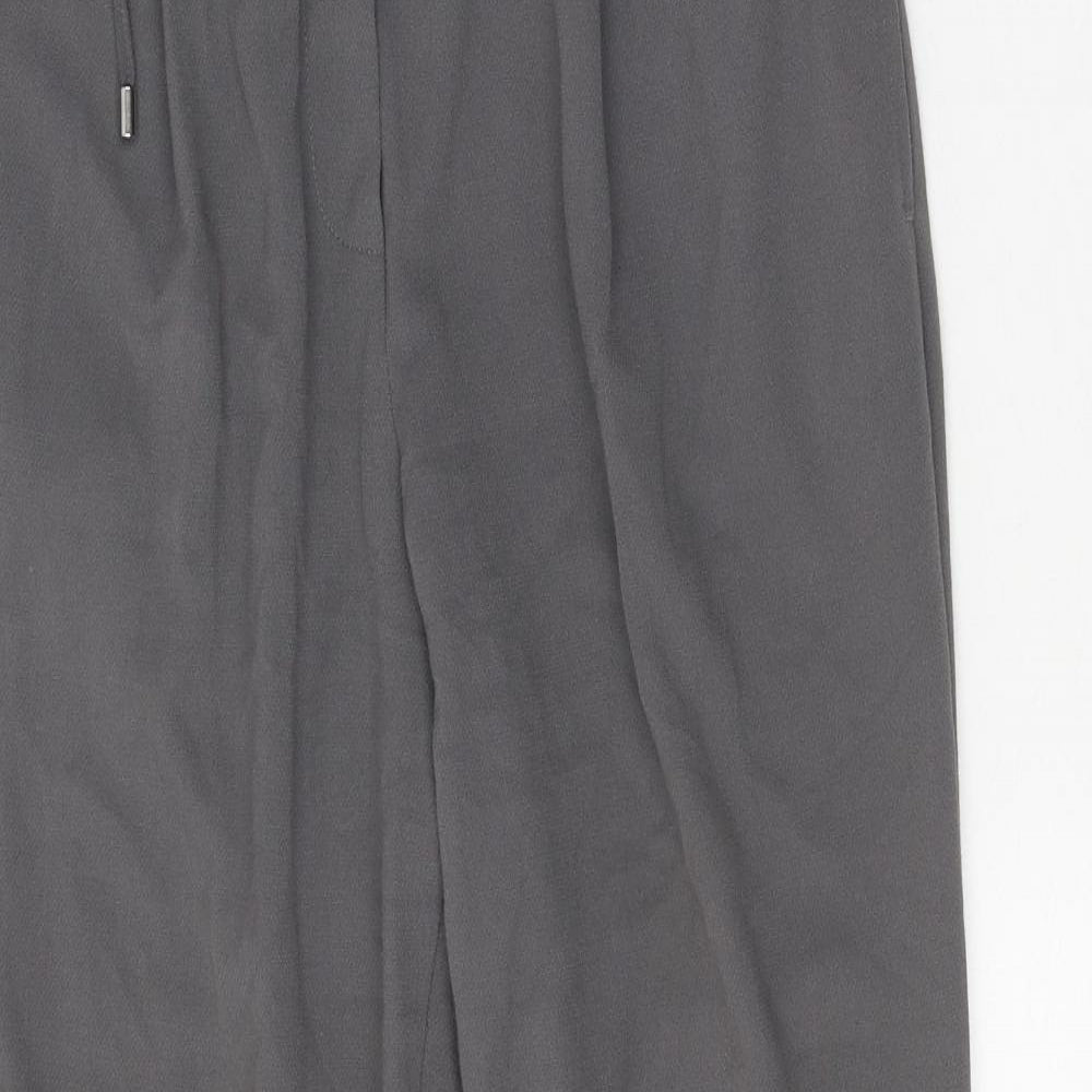 Marks and Spencer Womens Grey Polyester Carrot Trousers Size 12 Regular Tie