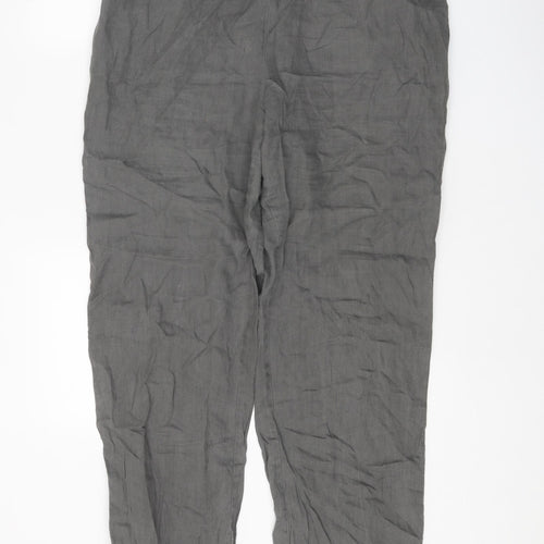 John Lewis Womens Grey Linen Trousers Size 14 Regular