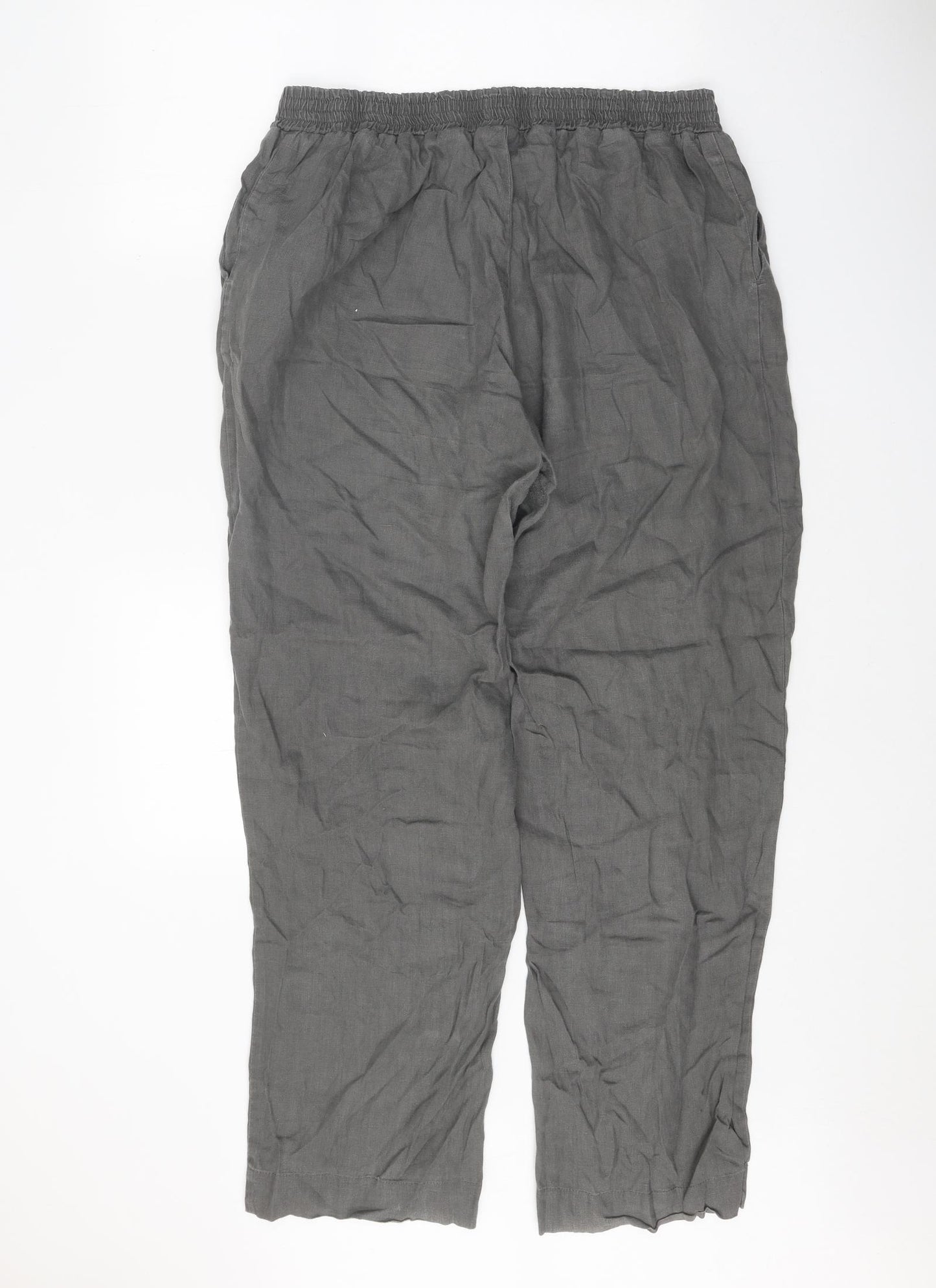 John Lewis Womens Grey Linen Trousers Size 14 Regular