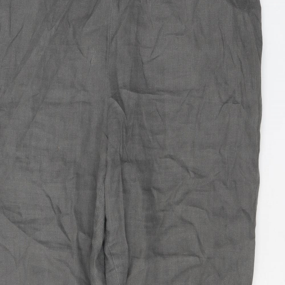 John Lewis Womens Grey Linen Trousers Size 14 Regular
