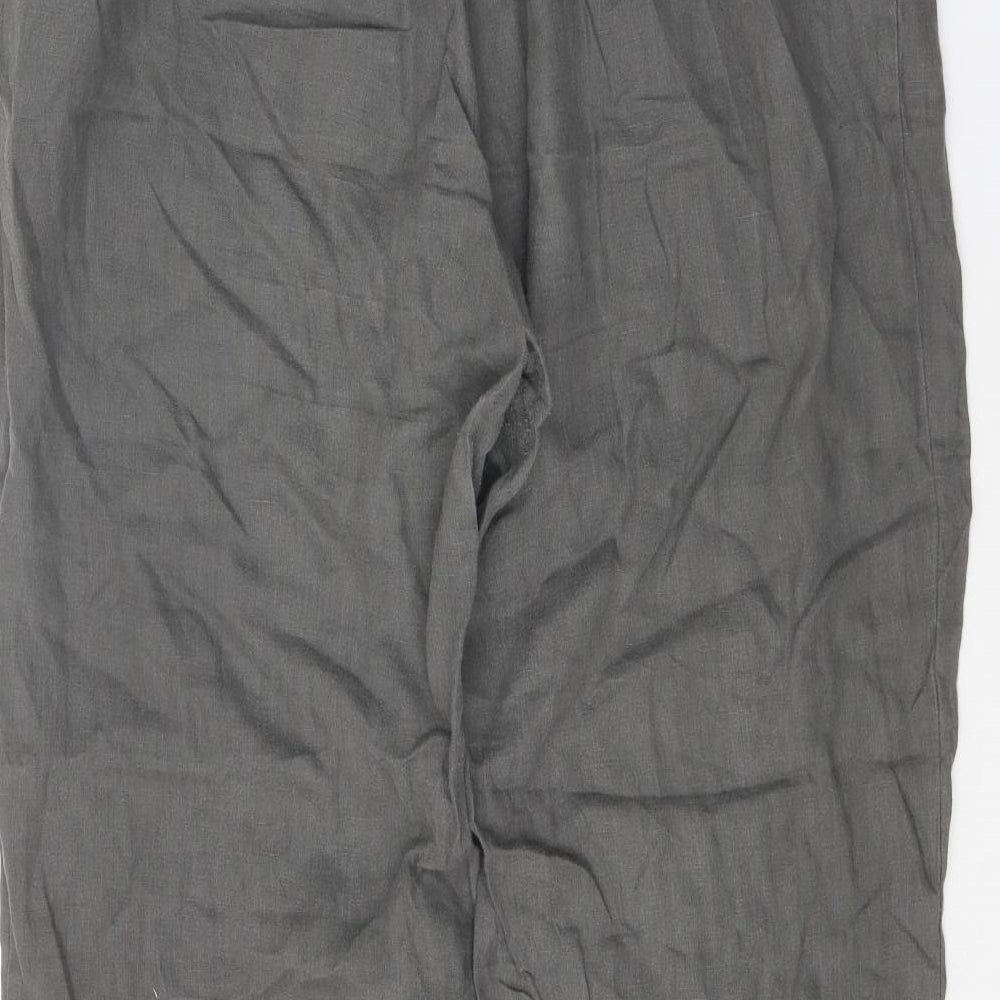 John Lewis Womens Grey Linen Trousers Size 14 Regular