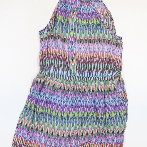 NEXT Womens Multicoloured Geometric Viscose Mini Size 8 Square Neck Tie