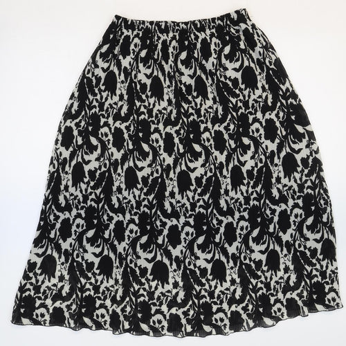 Line collection Womens Black Floral Polyester Swing Skirt Size S