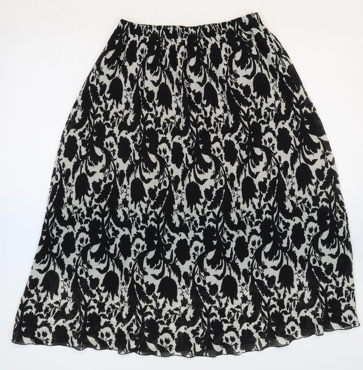 Line collection Womens Black Floral Polyester Swing Skirt Size S