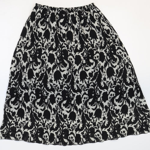 Line collection Womens Black Floral Polyester Swing Skirt Size S